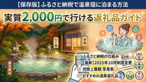 【保存版】ふるさと納税で温泉宿に泊まる方法｜実質2,000円で行ける返礼品ガイド
